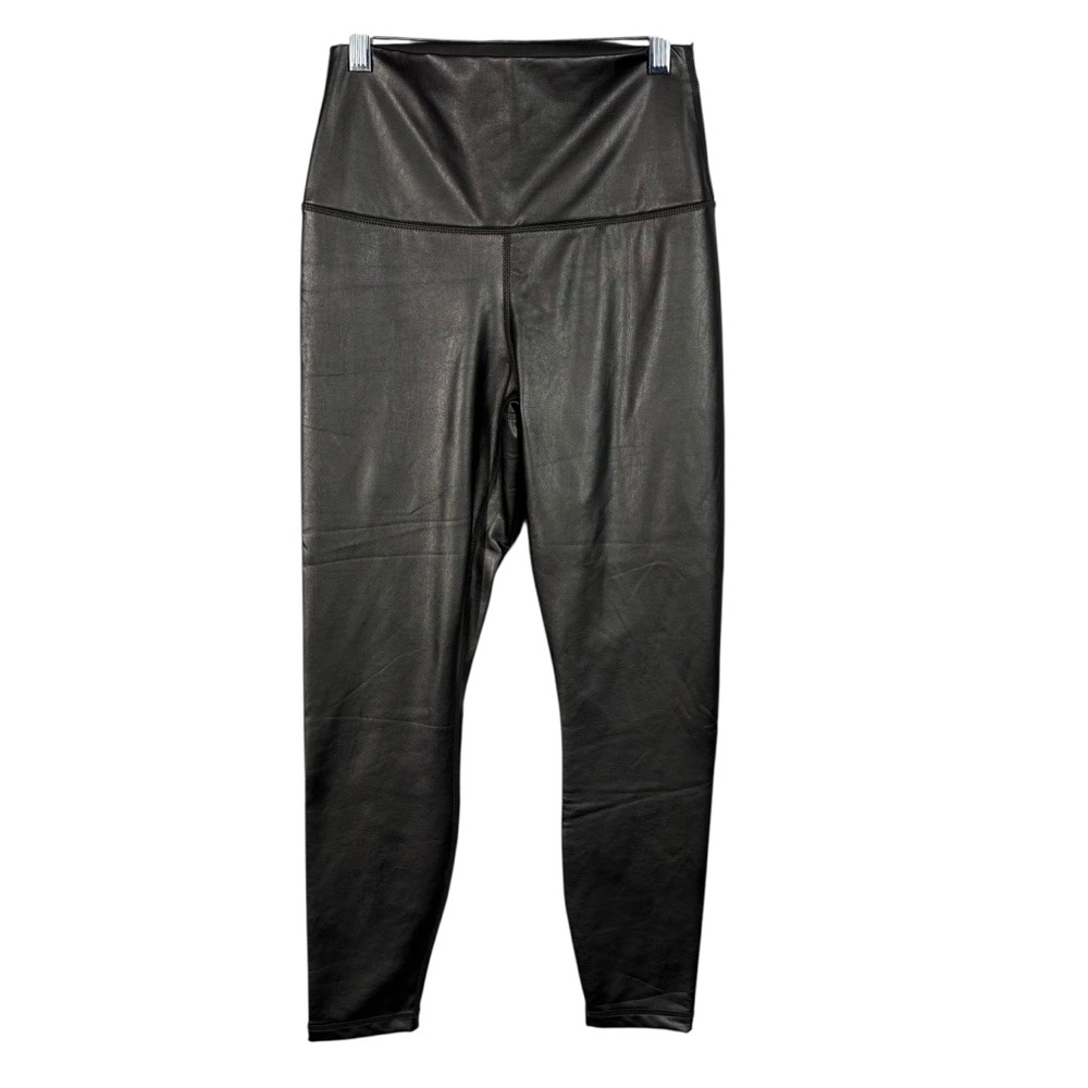 90 Degree by Reflex Metallic Leather Look Brown High Rise Leggings Medium M